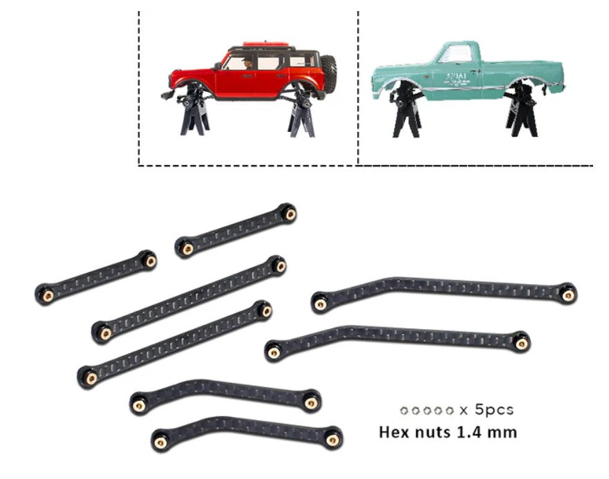 Furitek SCX24 High Clearance Carbon Fiber Links (AXI00002V2 & AXI00001)