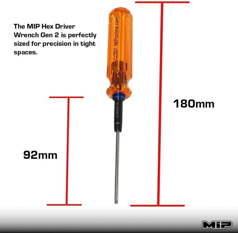 MIP Gen 2 Metric Ball End Hex Driver Wrench Set (2.0, 2.5 & 3.0mm)