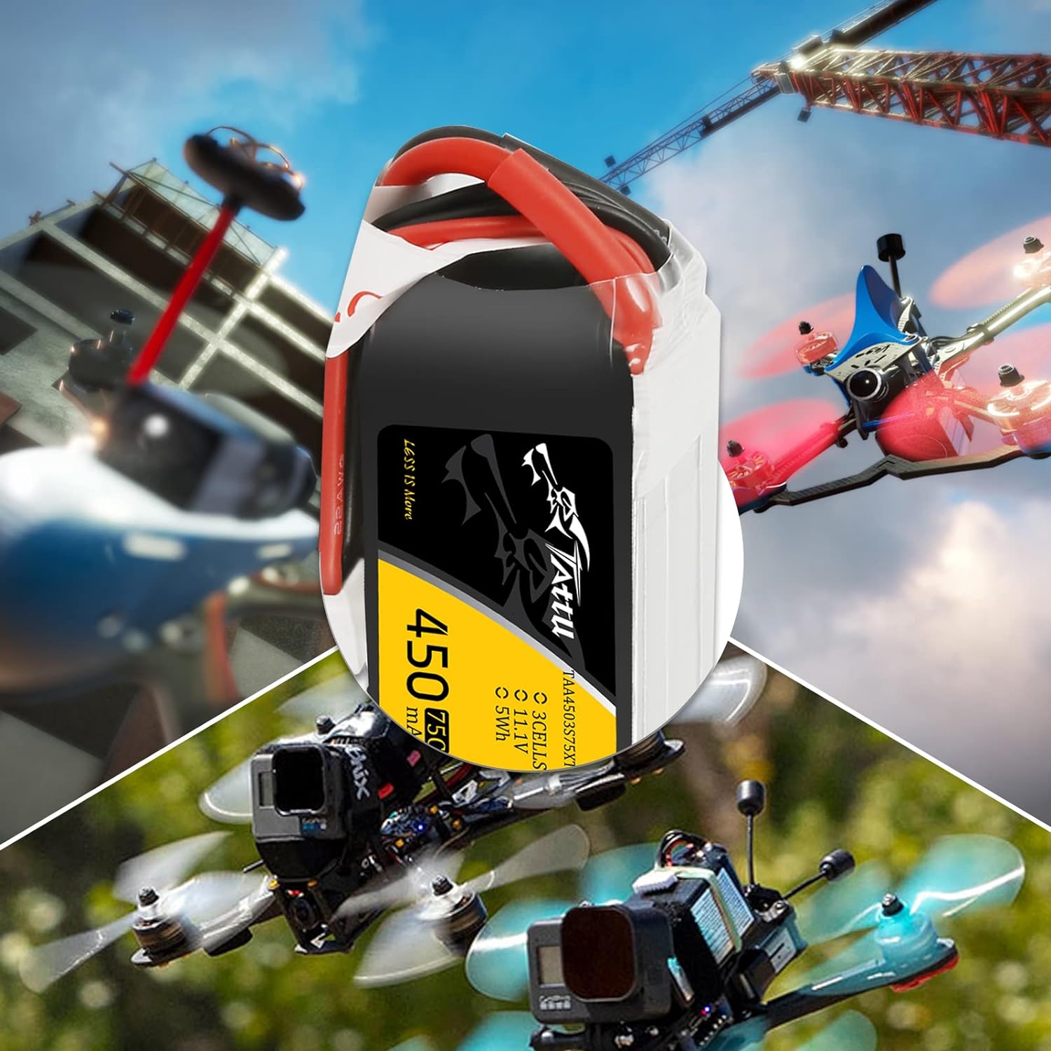 Tattu 3s LiPo Battery 75C (11.1V/450mAh) w/XT-30 Connector