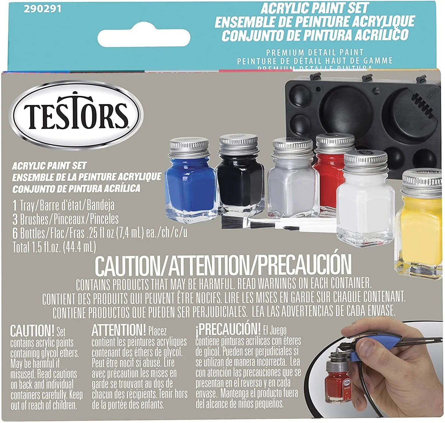Testors TES290291 Acrylic Paint Set Primary, Multicolor