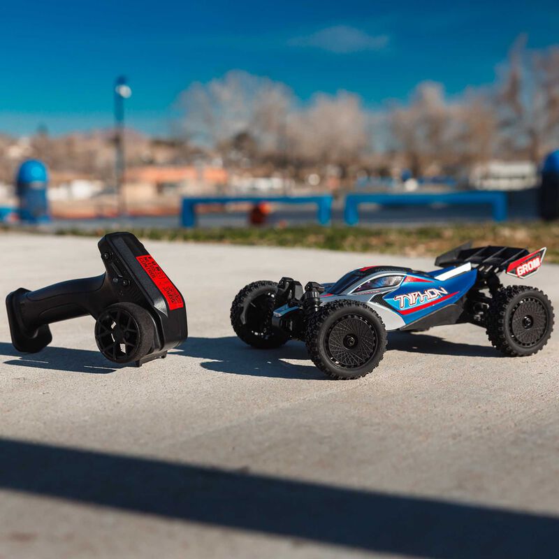 Arrma Typhon Grom MEGA 4WD 380 Brushed 1/18 Buggy RTR (Blue/Silver) w/SLT2 2.4GHz Radio, Battery & Charger