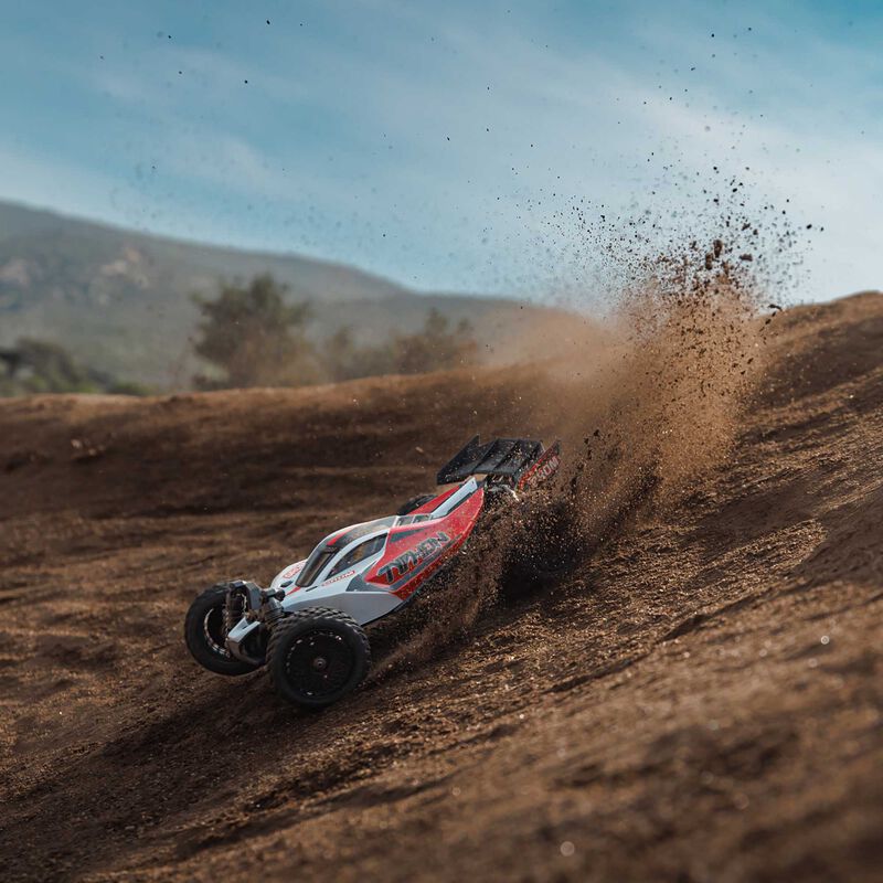 Arrma Typhon Grom MEGA 4WD 380 Brushed 1/18 Buggy RTR (Red/White) w/SLT2 2.4GHz Radio, Battery & Charger