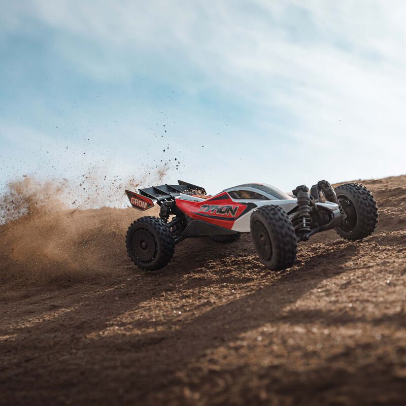 Arrma Typhon Grom MEGA 4WD 380 Brushed 1/18 Buggy RTR (Red/White) w/SLT2 2.4GHz Radio, Battery & Charger