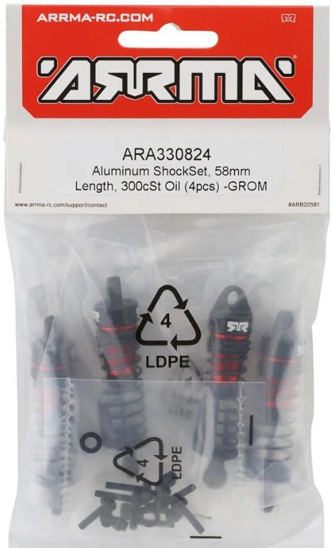 Arrma 58mm Aluminum Shock Set (Mojave/Typhon/Granite Grom)