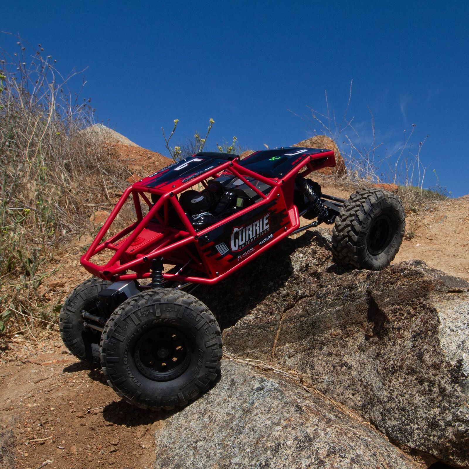 Axial Capra 1.9 4WS Unlimited Trail Buggy 1/10 RTR 4WD Rock Crawler (Red) w/DX3 2.4GHz Radio