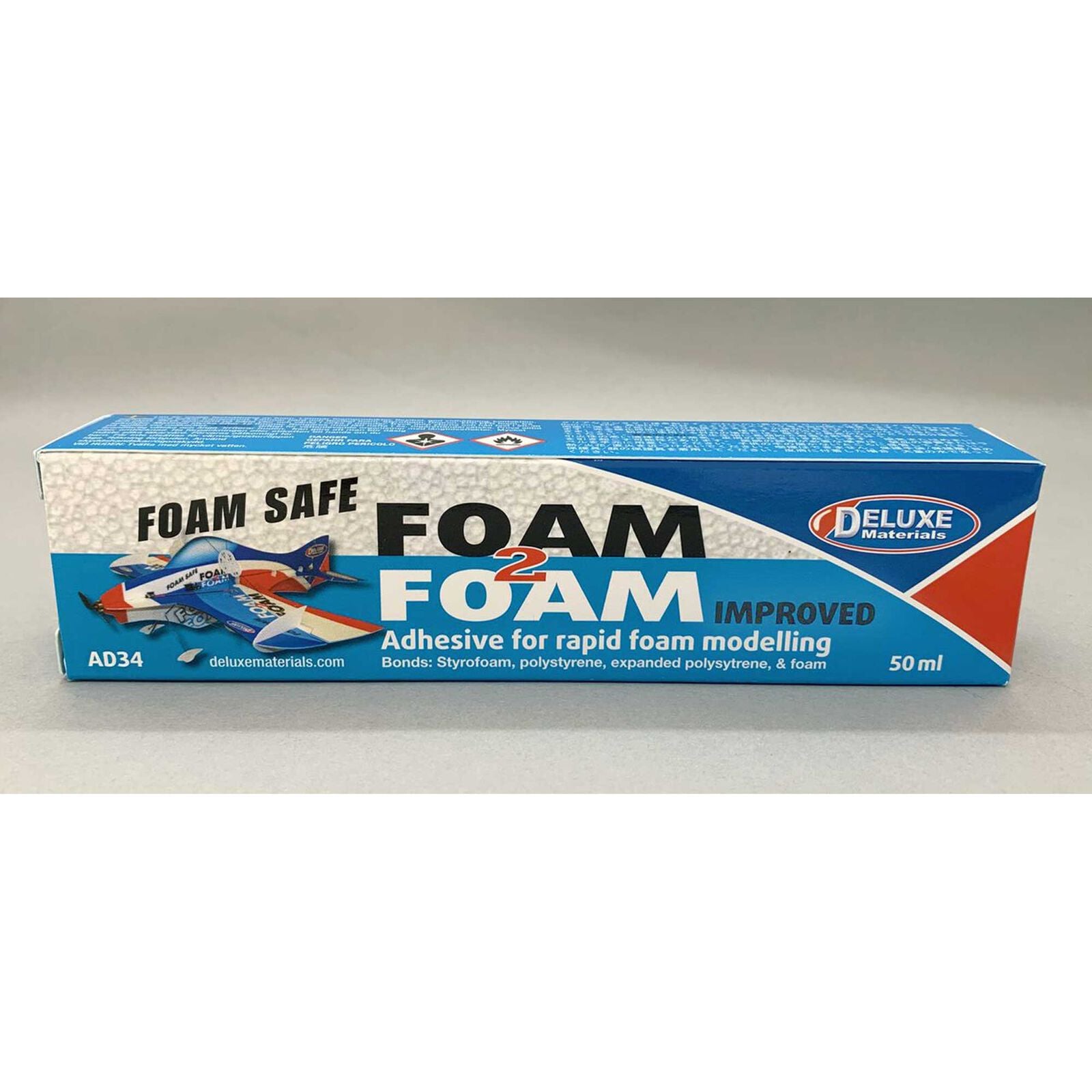 DELUXE Foam 2 Foam, Foam Safe Glue 50ml: EPO, EPS, Wood # DLMAD34