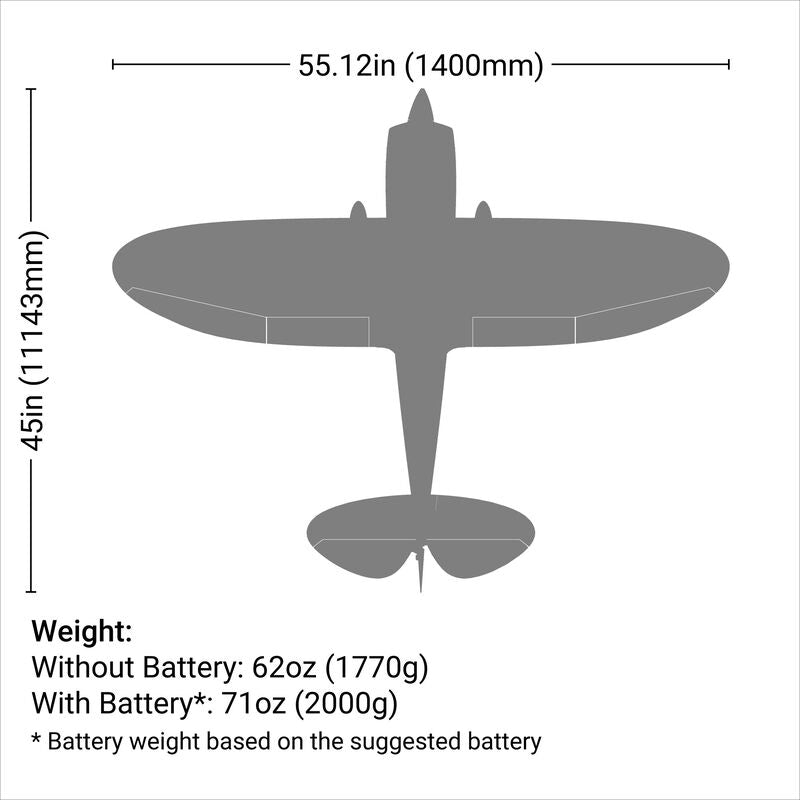 E-flite Commander mPd 1.4m BNF Basic Electric Airplane (1400 mm) w/AS3X & SAFE Select