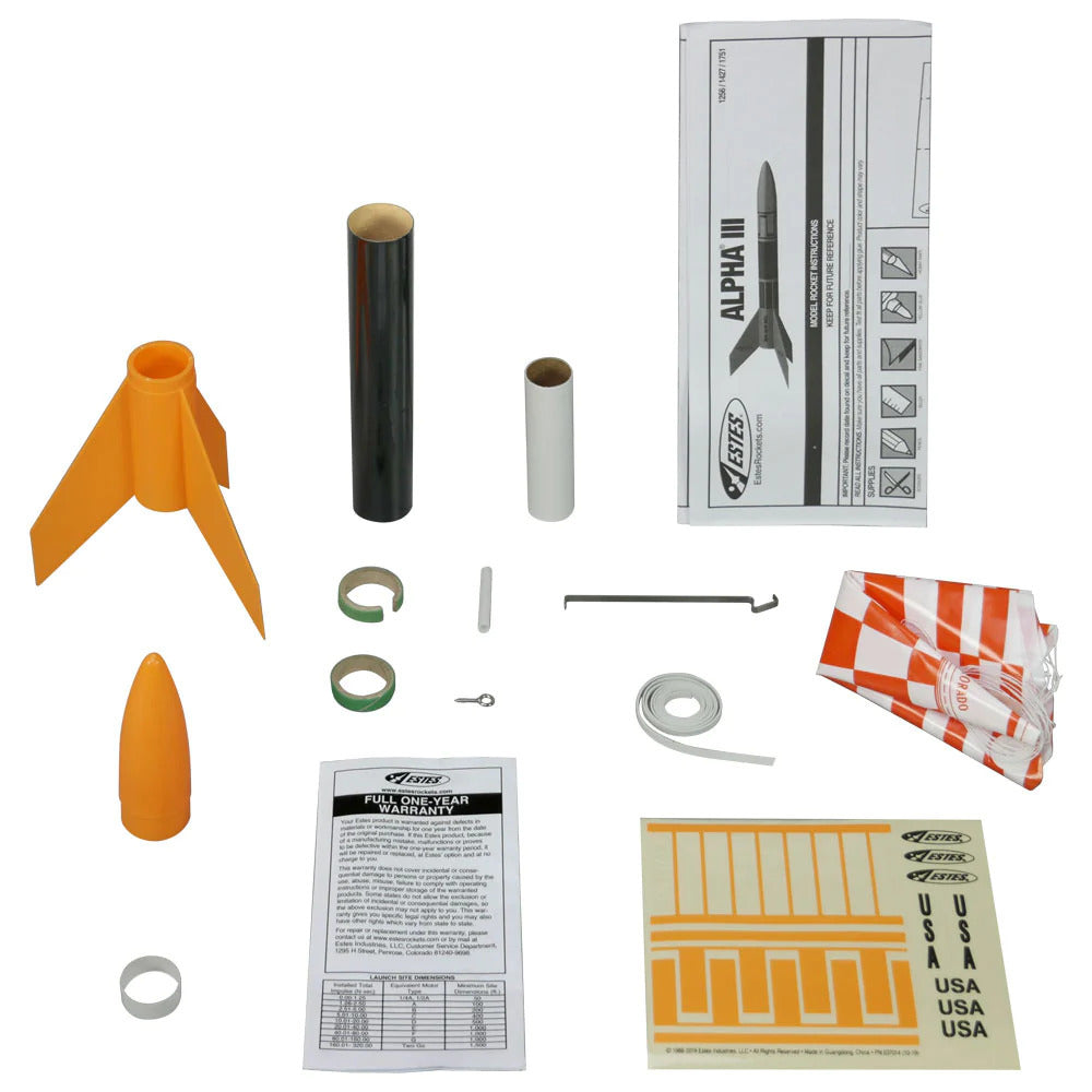 Estes Alpha III Beginner Model Rocket Kit (18mm Standard Engine)