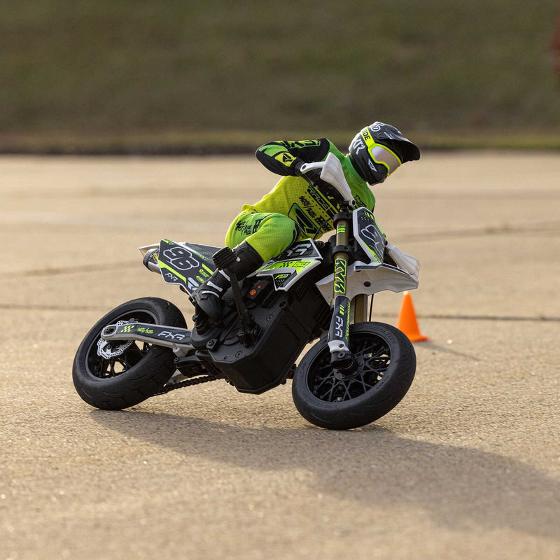 Losi Promoto-SM FXR Supermoto RTR 1/4 Brushless Motorcycle (White/FRX) w/2.4GHz Radio, Battery & Charger