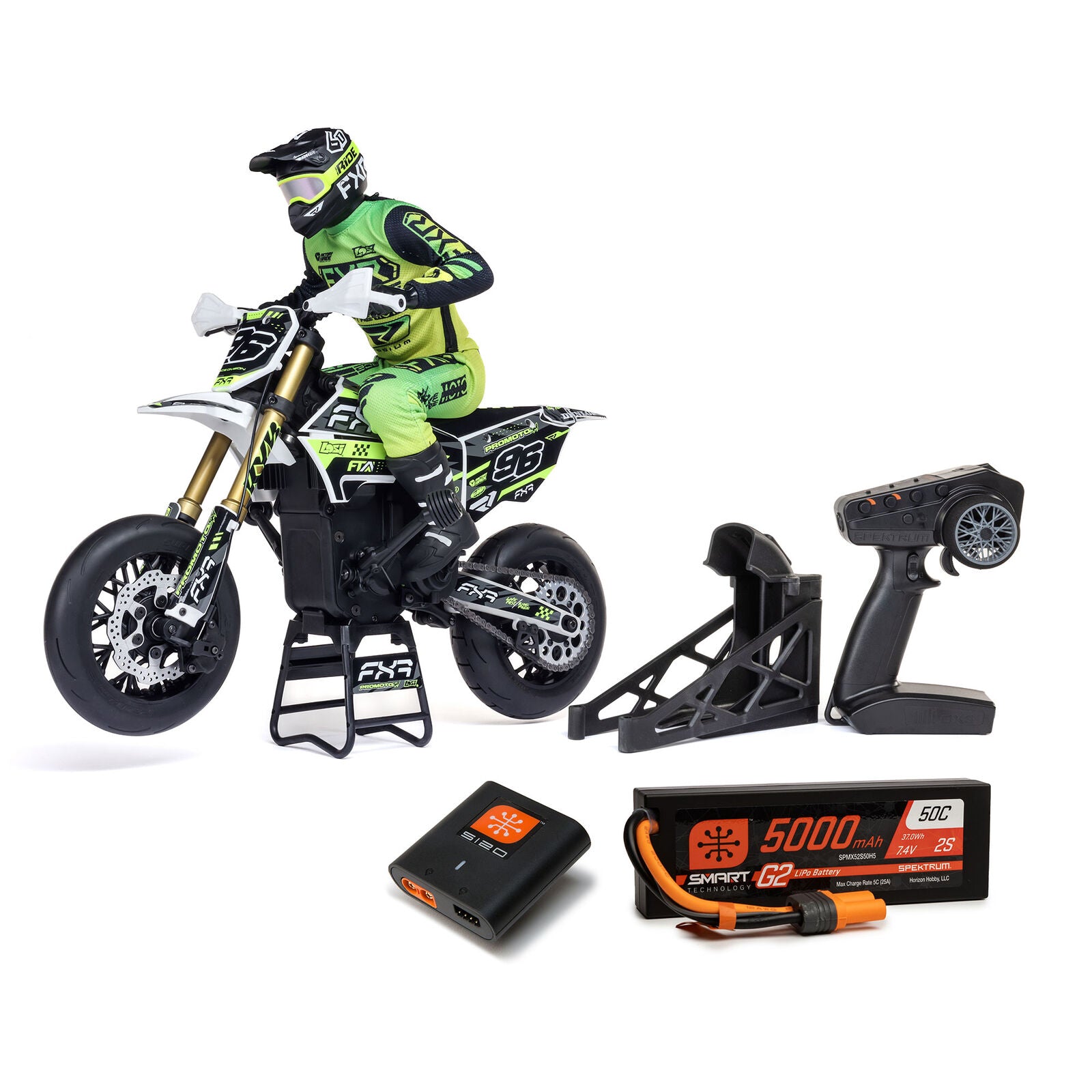 Losi Promoto-SM FXR Supermoto RTR 1/4 Brushless Motorcycle (White/FRX) w/2.4GHz Radio, Battery & Charger