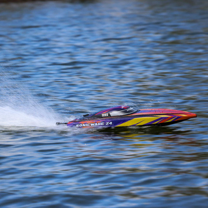 Pro Boat(Red) Sonicwake 24” Self-Righting Brushless Deep-V RTR