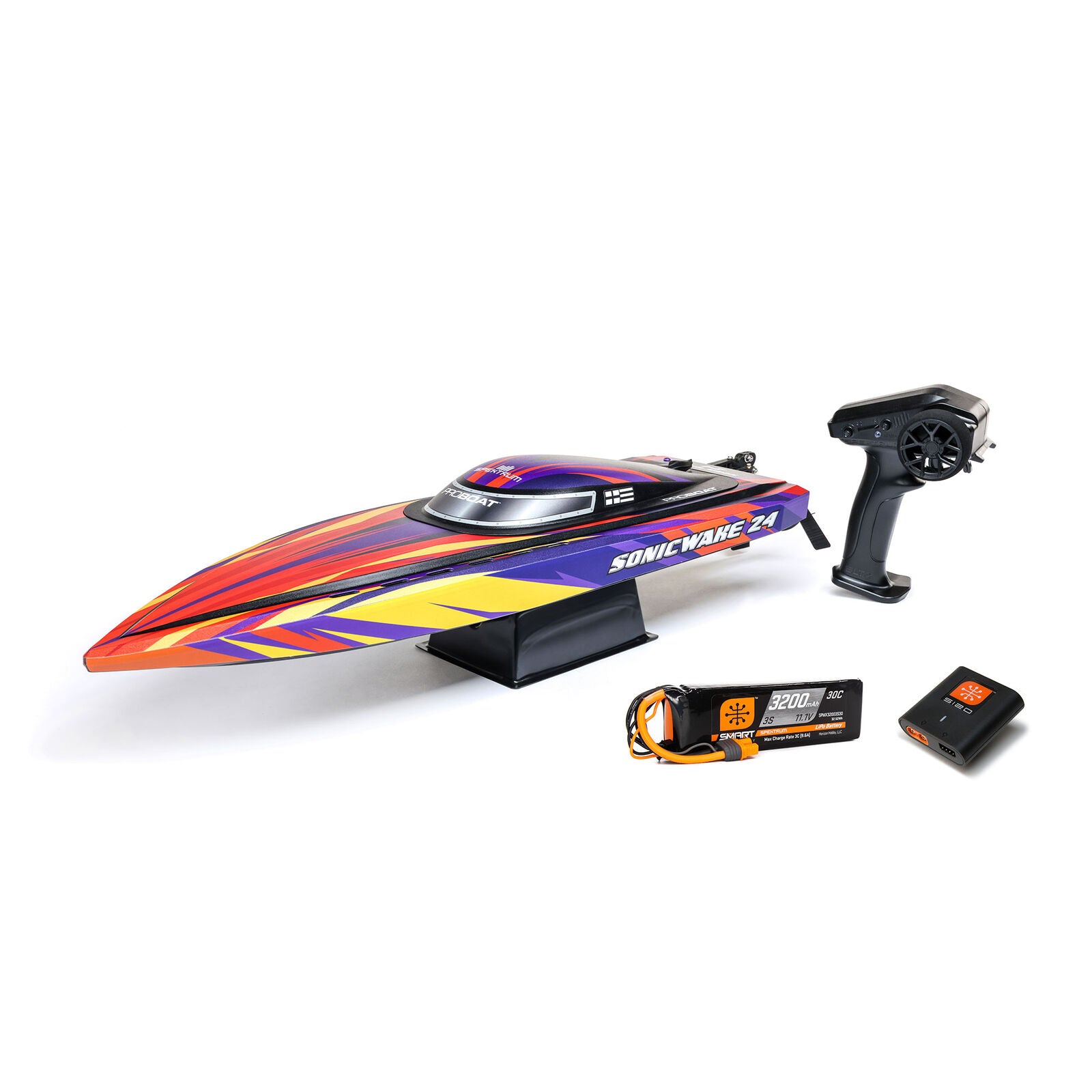Pro Boat(Red) Sonicwake 24” Self-Righting Brushless Deep-V RTR