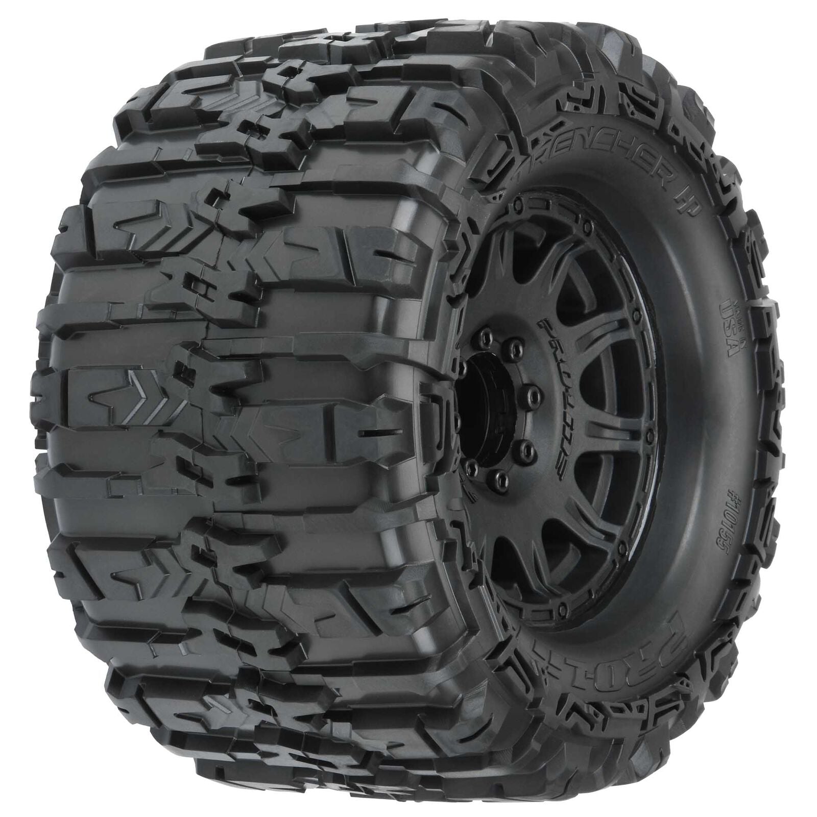 Pro-Line Trencher HP Belted 3.8" Pre-Mounted Truck Tires (2) (Black) (M2) w/Raid Wheels