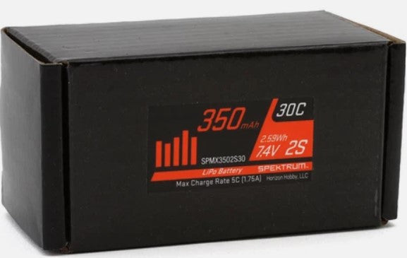 Spektrum RC 2S LiPo 30C Battery Pack (7.4V/350mAh) w/PH2.0 Connector For SCX24