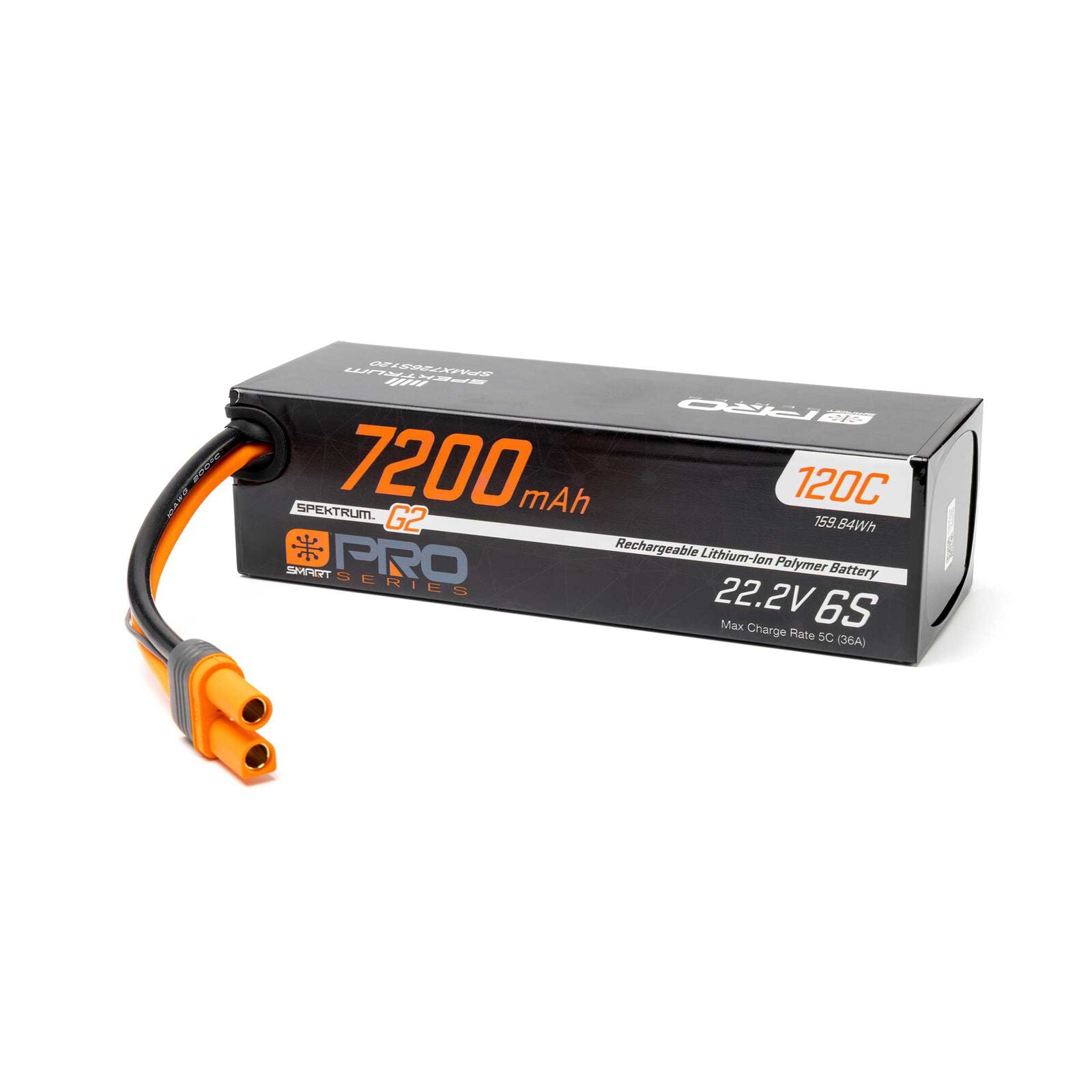 Spektrum 22.2V 7200mAh 6S 120C Smart G2 LiPo: IC5