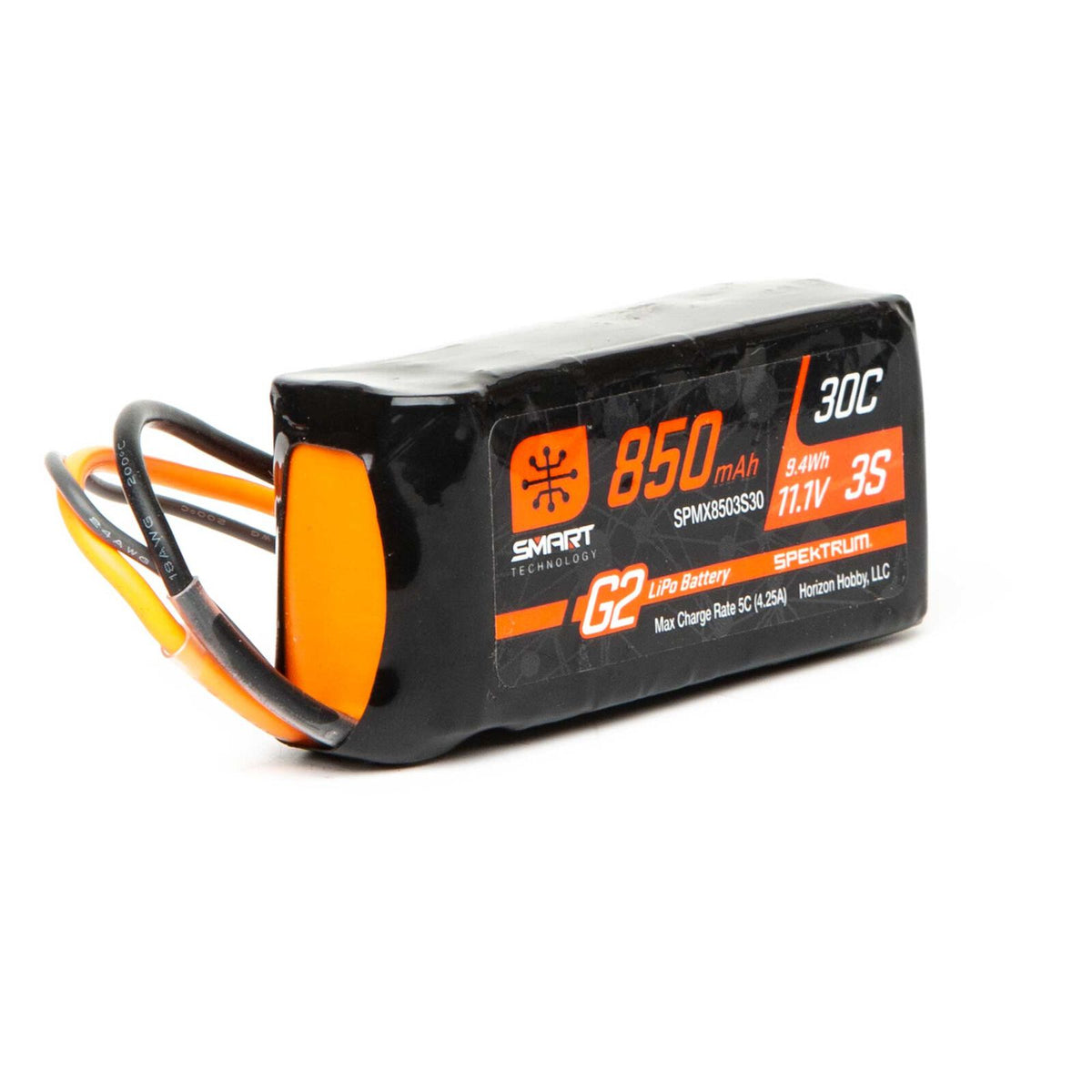 Spektrum RC 3S Smart G2 LiPo 30C Battery Pack w/IC2 Connector (11.1V/850mAh)