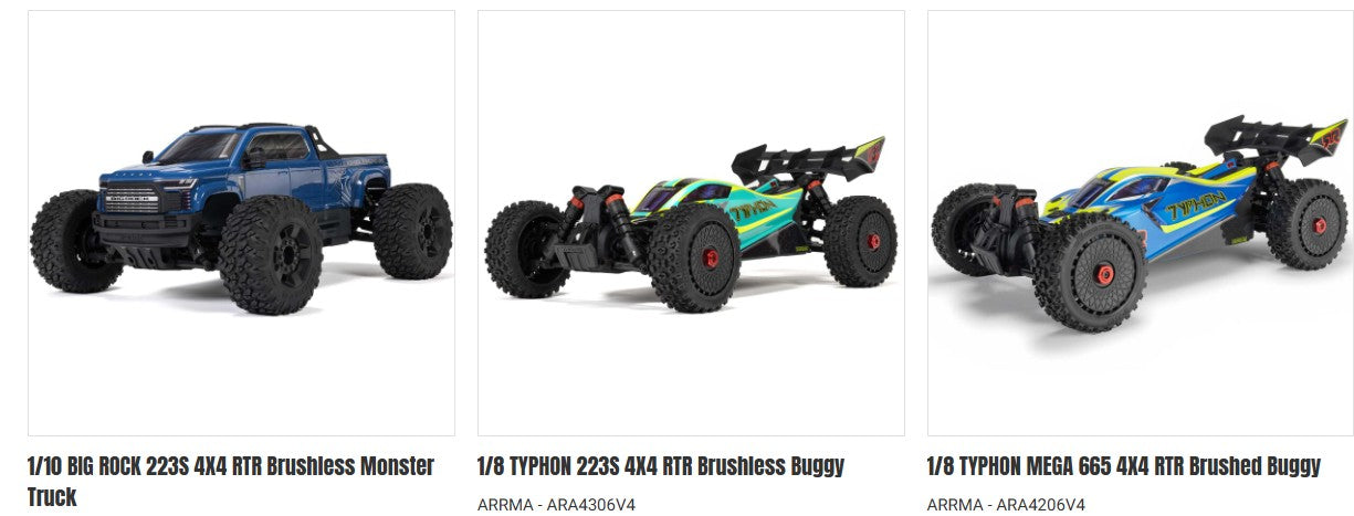 Arrma Rear Suspension Arms 1/10 BIG ROCK 223S , 1/8 TYPHON 223S & MEGA 665