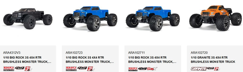 Arrma AR320403 Wheelie Bar Set: 4x4 Granite Mega / Big Rock