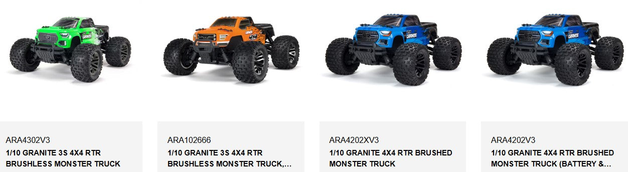 Arrma AR320403 Wheelie Bar Set: 4x4 Granite Mega / Big Rock