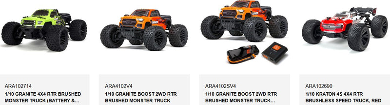 Arrma AR320403 Wheelie Bar Set: 4x4 Granite Mega / Big Rock