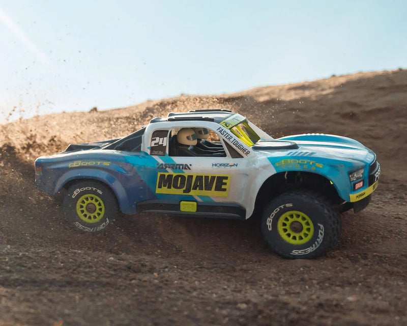 Arrma Mojave Grom MEGA 4WD 380 Brushed 1/18 Electric Desert Truck RTR (Blue/White) w/SLT2 2.4GHz Radio, Battery & Charger