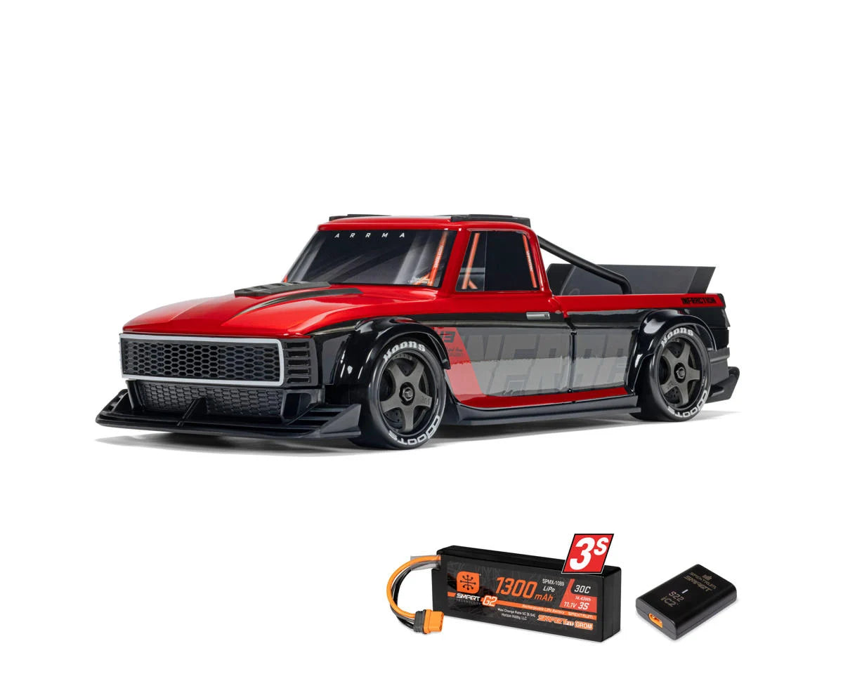 Arrma Infraction Grom 3S BLX 1/12 4WD RTR Brushless Street Bash Truck (Red/Black) w/2.4GHz Radio, DSC, Battery & Charger