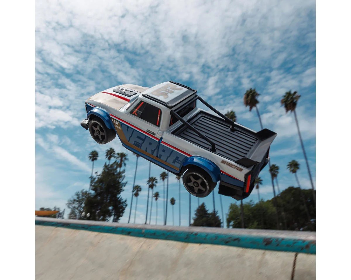 Arrma Infraction Grom 3S BLX 1/12 4WD RTR Brushless Street Bash Truck (White/Blue) w/2.4GHz Radio & DSC