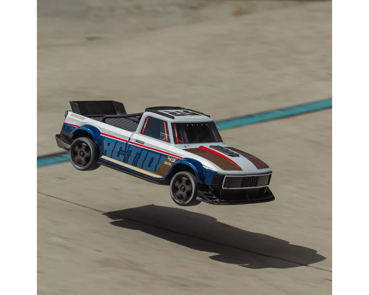 Arrma Infraction Grom 3S BLX 1/12 4WD RTR Brushless Street Bash Truck (White/Blue) w/2.4GHz Radio & DSC