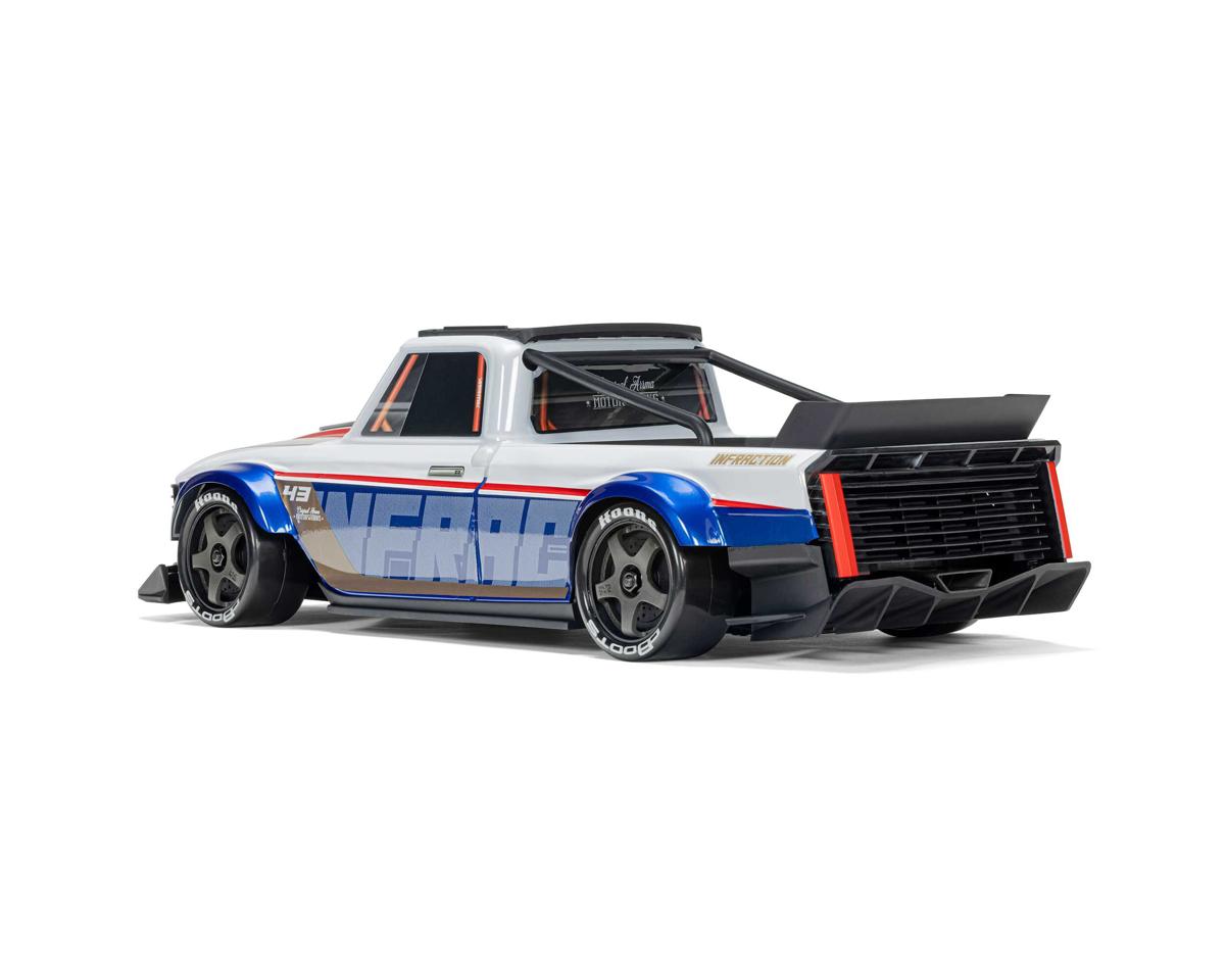 Arrma Infraction Grom 3S BLX 1/12 4WD RTR Brushless Street Bash Truck (White/Blue) w/2.4GHz Radio & DSC