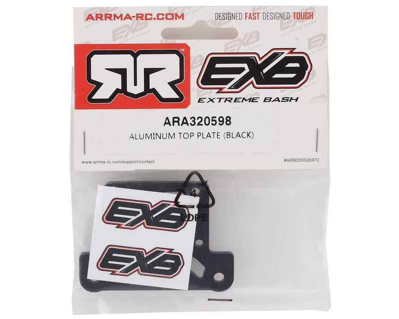 ARRMA ARA320598 Aluminum Top Plate Black : Felony / Infraction / Kraton / Mojave