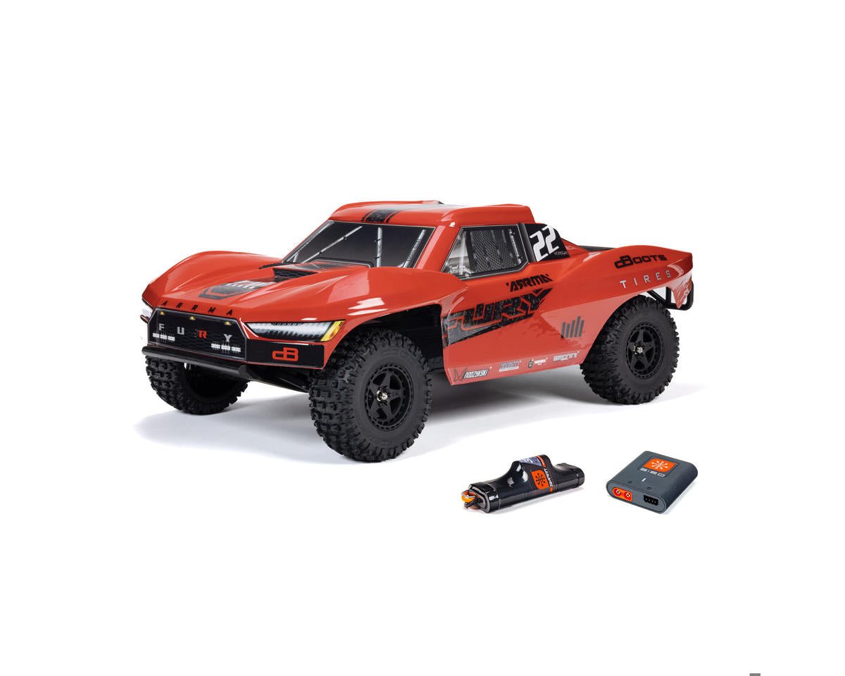 Arrma Fury 2WD MEGA 550 RTR Brushed 1/10 Off-Road Short Course Truck (Red) w/SLT2 2.4GHz Radio, Battery & Charger