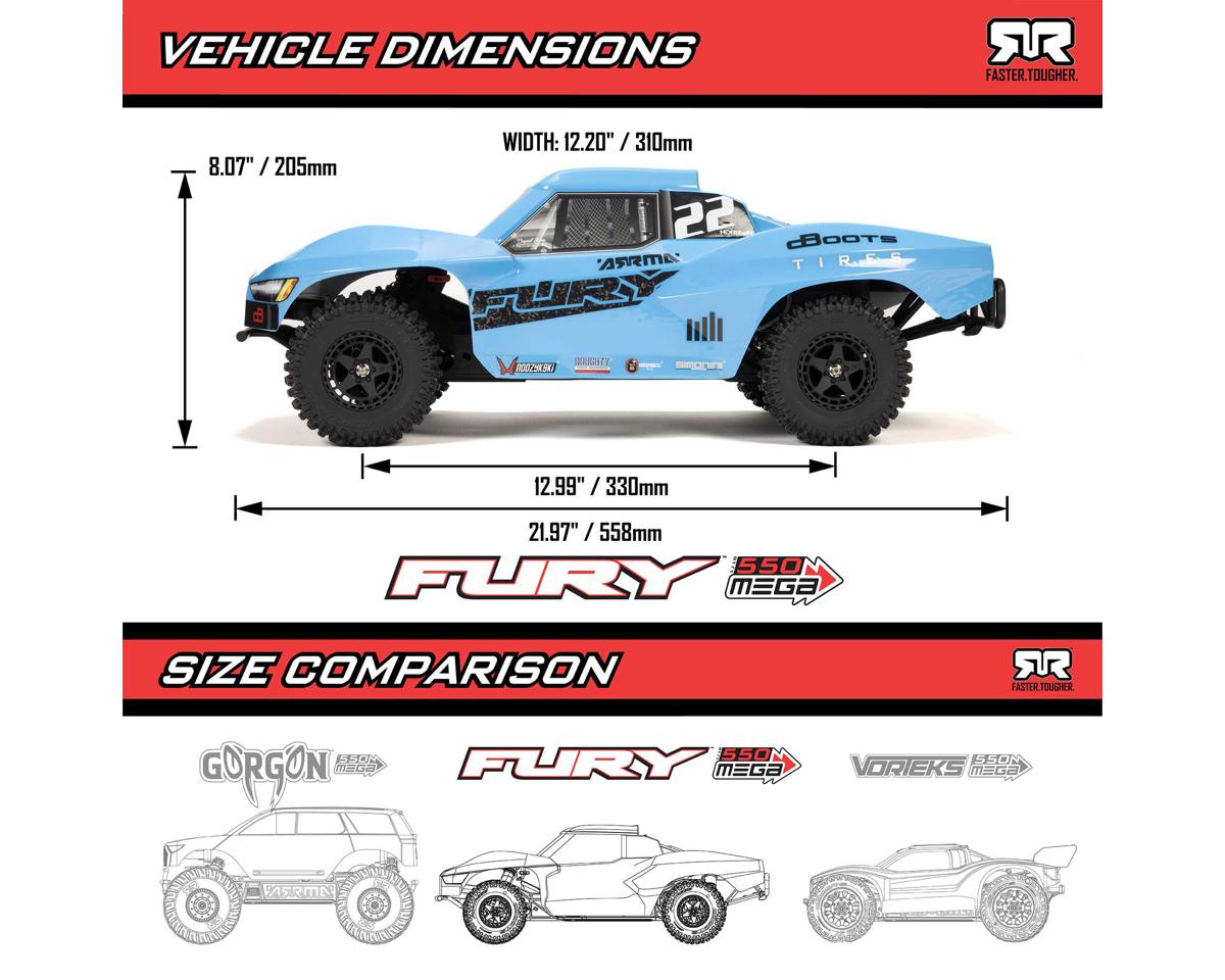 Arrma Fury 2WD MEGA 550 RTR Brushed 1/10 Off-Road Short Course Truck (Red) w/SLT2 2.4GHz Radio, Battery & Charger (Copy)