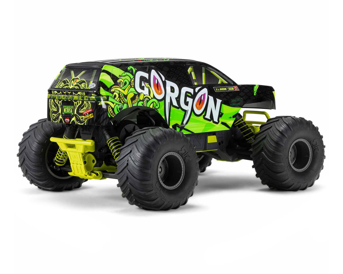 Arrma Gorgon 4X2 MEGA 550 Brushed 1/10 Monster Truck RTR (Yellow) w/SLT2 2.4GHz Radio, Battery & Charger