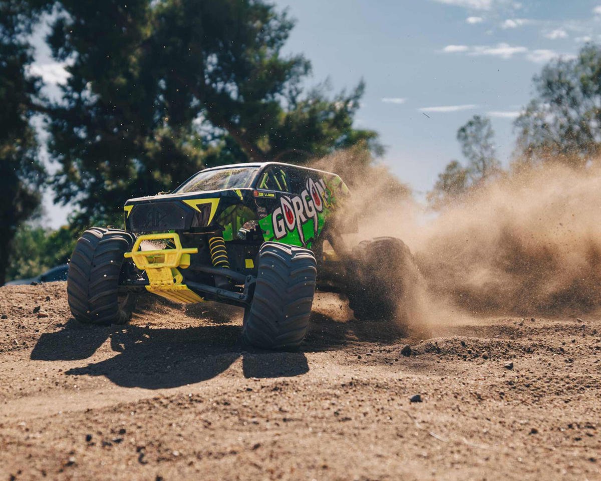 Arrma Gorgon 4X2 MEGA 550 Brushed 1/10 Monster Truck RTR (Yellow) w/SLT2 2.4GHz Radio, Battery & Charger