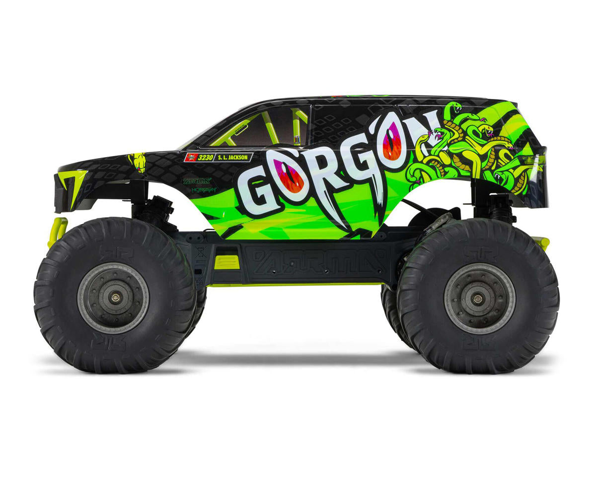 Arrma Gorgon 4X2 MEGA 550 Brushed 1/10 Monster Truck RTR (Yellow) w/SLT2 2.4GHz Radio, Battery & Charger