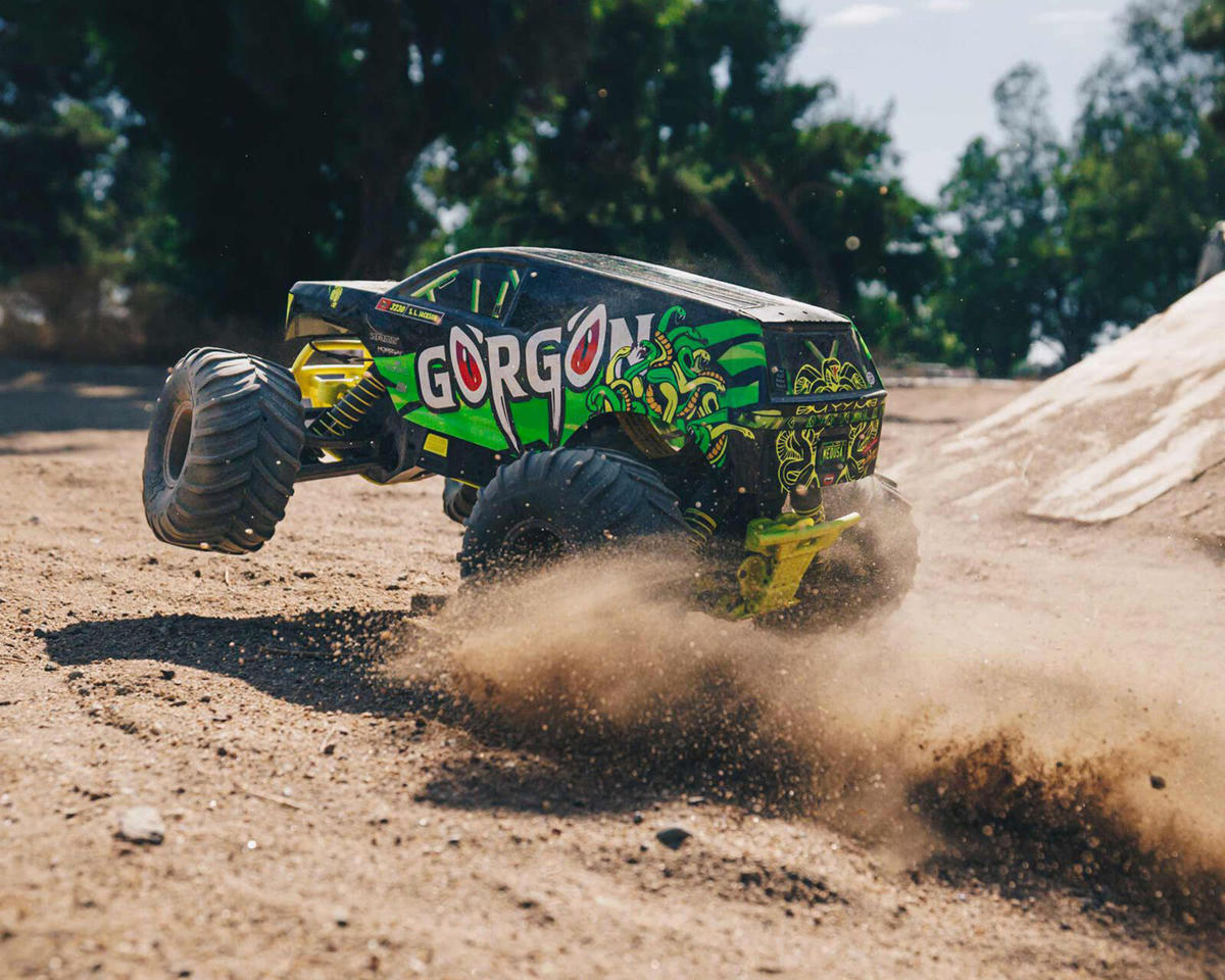 Arrma Gorgon 4X2 MEGA 550 Brushed 1/10 Monster Truck RTR (Yellow) w/SLT2 2.4GHz Radio, Battery & Charger