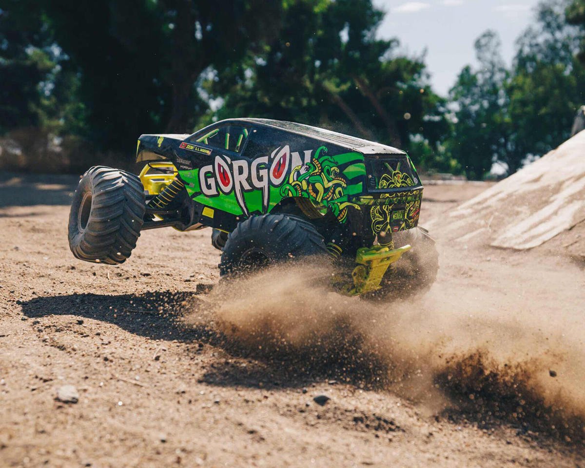 Arrma Gorgon 4X2 MEGA 550 Brushed 1/10 Monster Truck RTR (Yellow) w/SLT2 2.4GHz Radio, Battery & Charger