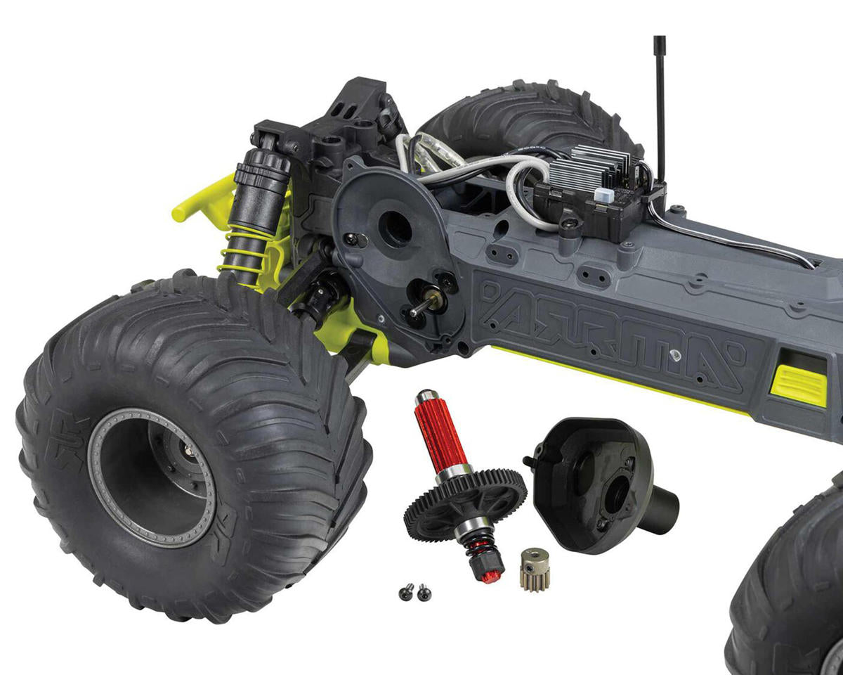 Arrma Gorgon 4X2 MEGA 550 Brushed 1/10 Monster Truck RTR (Yellow) w/SLT2 2.4GHz Radio, Battery & Charger