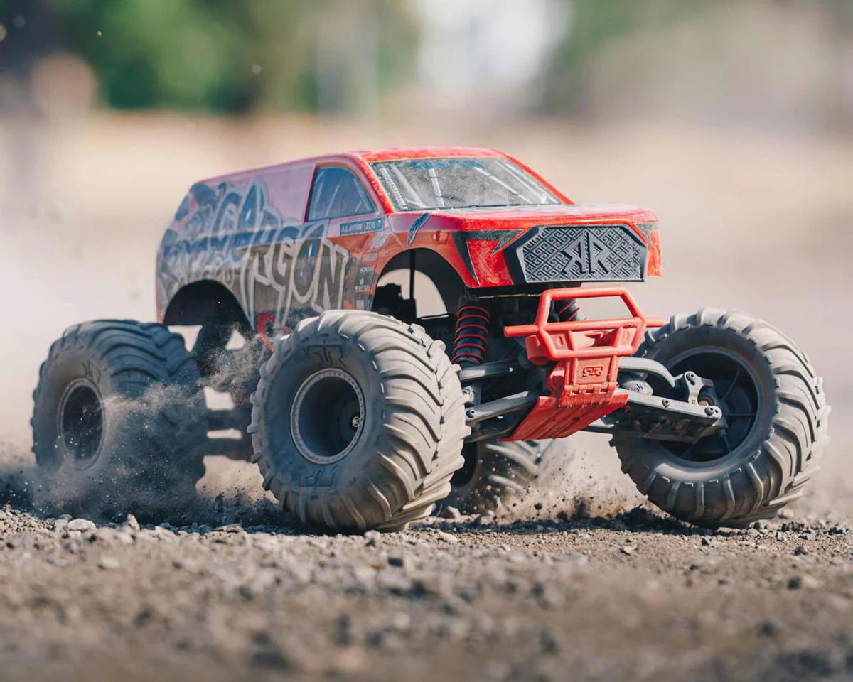 Arrma Gorgon 4X2 MEGA 550 Brushed 1/10 Monster Truck RTR (Red) w/SLT2 2.4GHz Radio, Battery & Charger