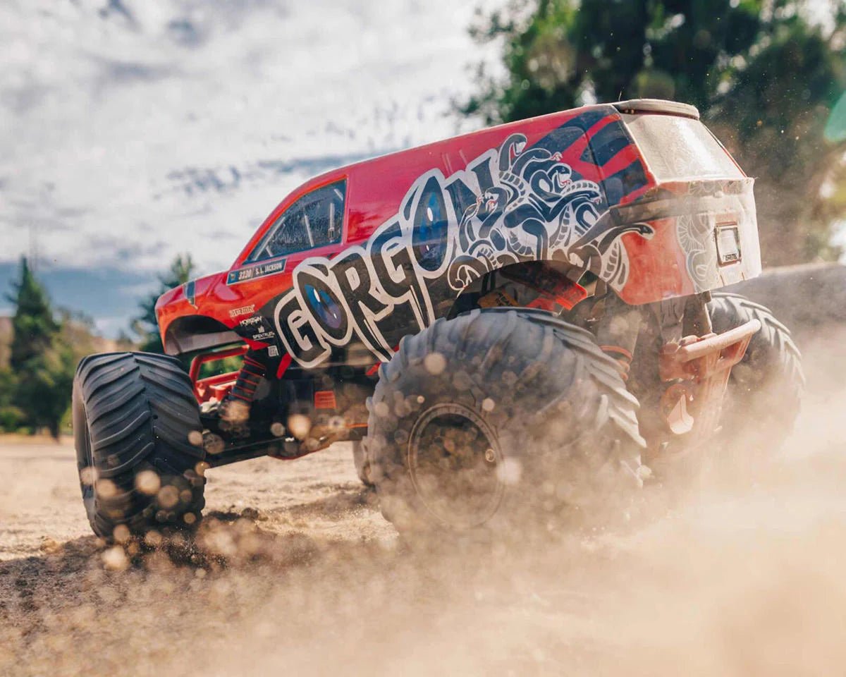 Arrma Gorgon 4X2 MEGA 550 Brushed 1/10 Monster Truck RTR (Red) w/SLT2 2.4GHz Radio, Battery & Charger