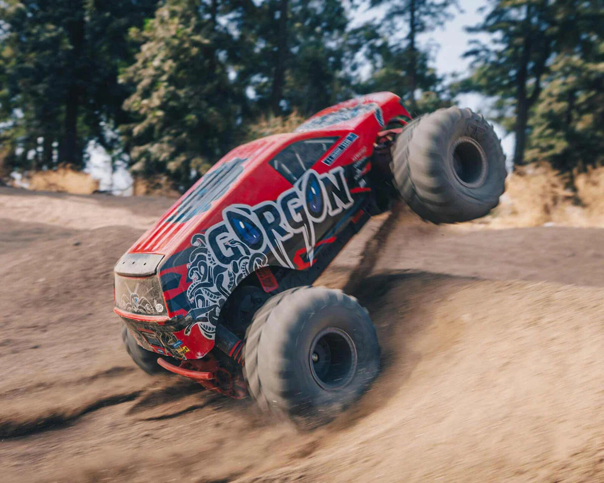 Arrma Gorgon 4X2 MEGA 550 Brushed 1/10 Monster Truck RTR (Red) w/SLT2 2.4GHz Radio, Battery & Charger