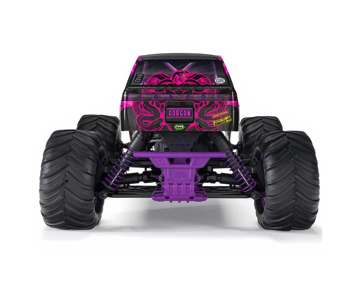 Arrma Gorgon 4X2 MEGA 550 1/10 RTR Brushed Monster Truck (Purple) w/SLT2 2.4GHz Radio, Battery & Charger