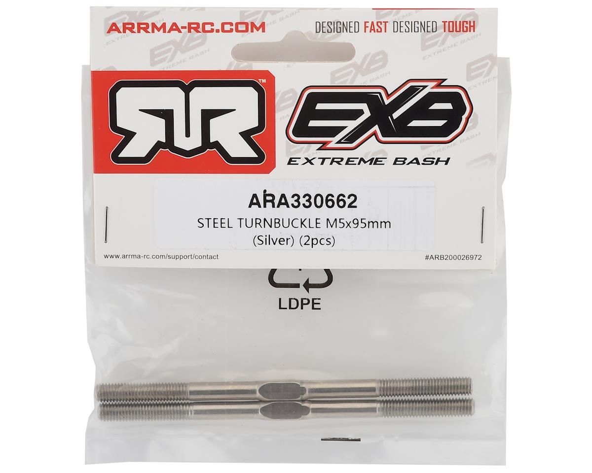 Arrma 5x95mm Silver Steel Turnbuckle,6s 1/7 BIG ROCK,1/8 KRATON,1/8 NOTORIOUS,1/8 OUTCAST