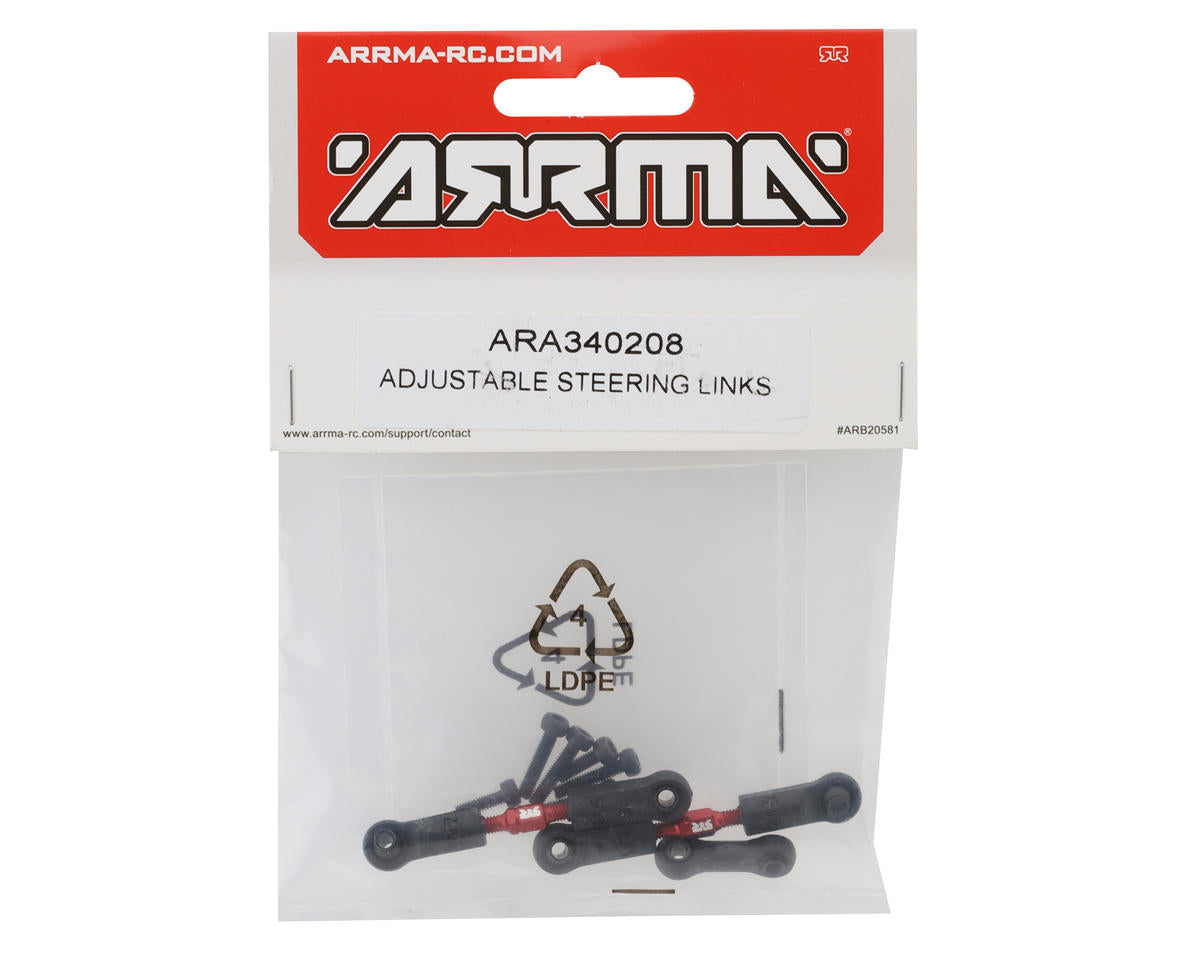 Arrma Adjustable Aluminum Steering Links (Set A)1/14 TYPHON , 1/18 GRANITE GROM