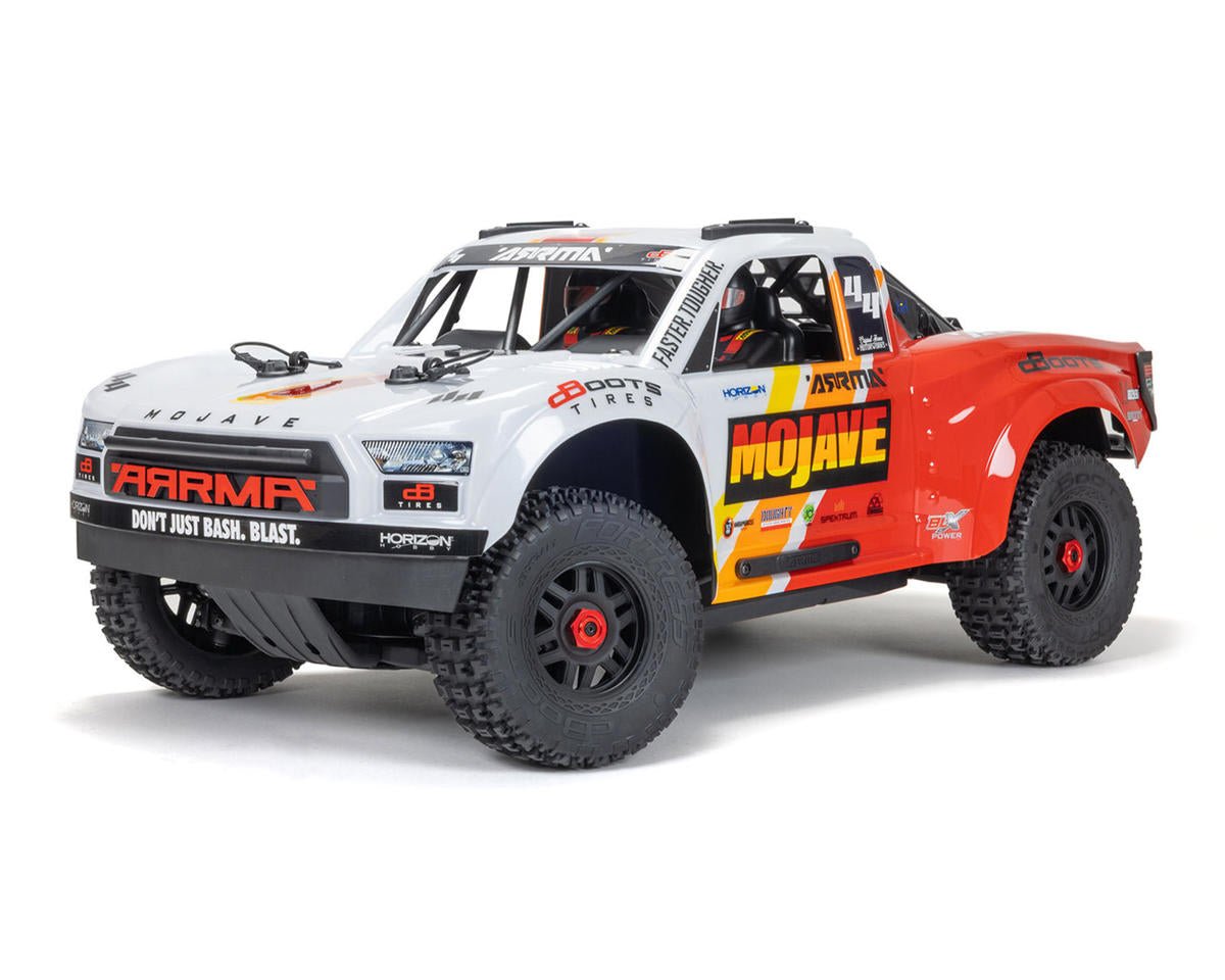 Arrma Mojave 4S BLX Brushless 1/8 4WD RTR Electric Desert Truck (White/Red) w/Spektrum SLT3 2.4GHz Radio