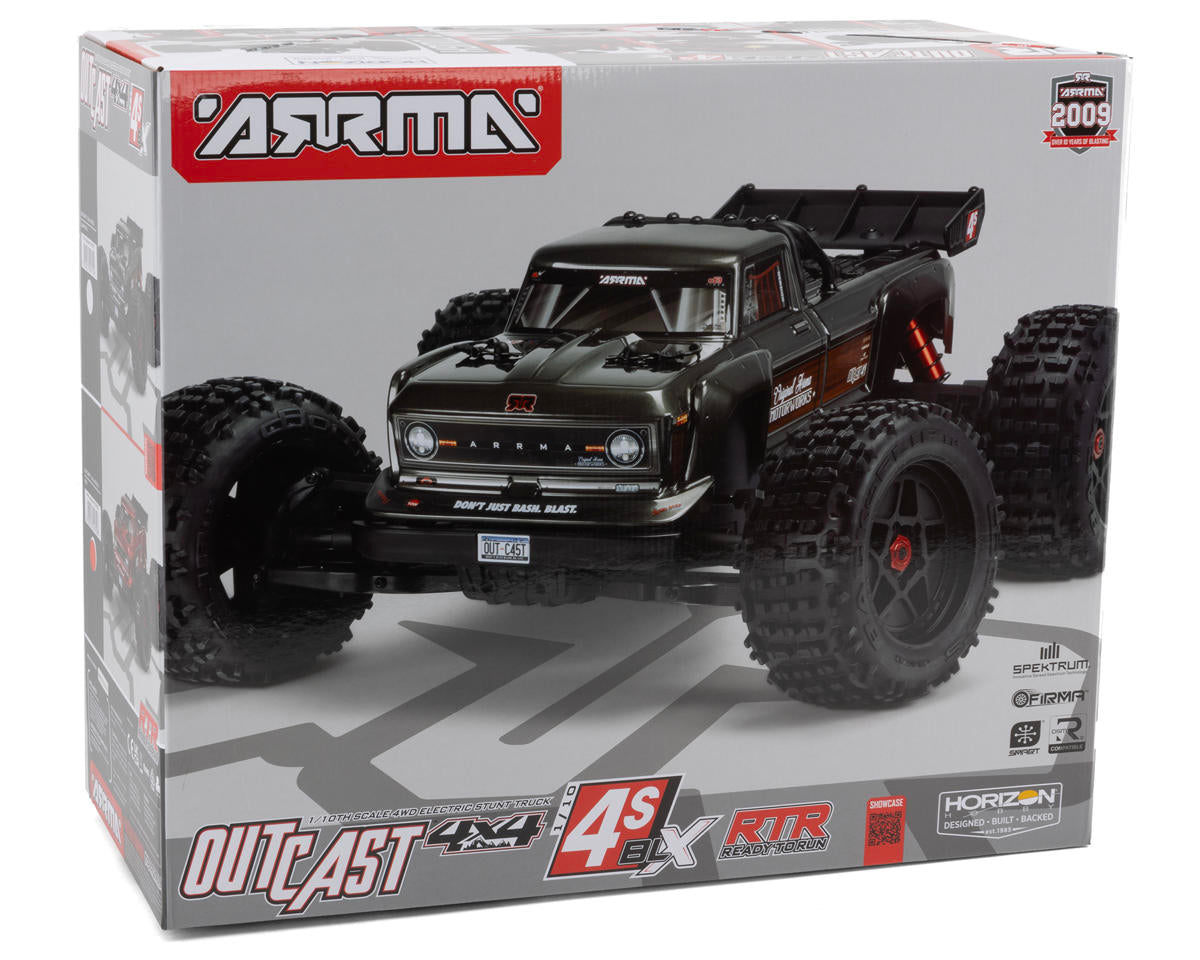 Arrma Outcast 4S V2 BLX Brushless RTR 1/10 Stunt Truck (Red) w/SLT3 2.4GHz Radio & Smart ESC