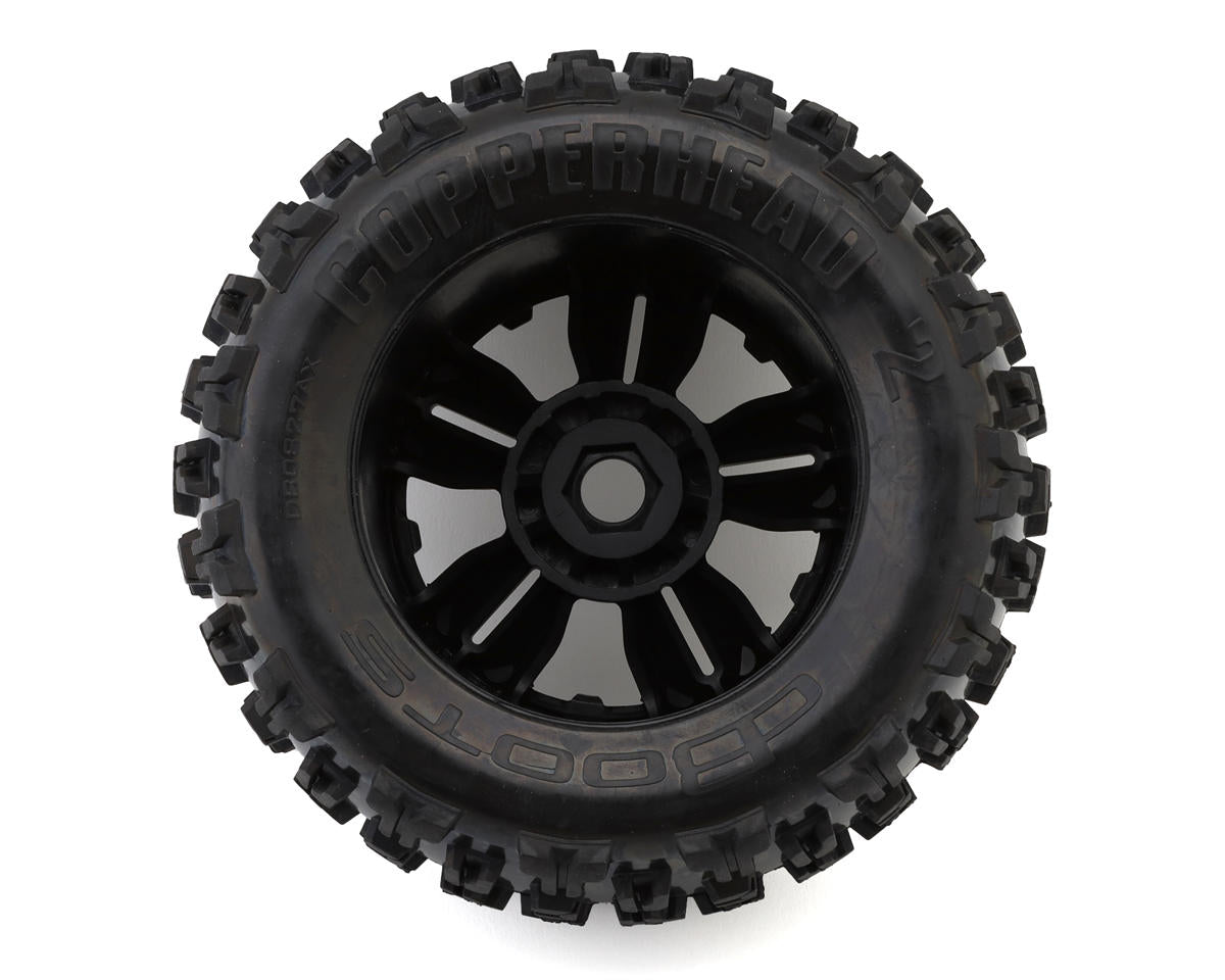 Arrma dBoots Copperhead2 MT 3.8 Pre-Mounted 1/8 Monster Truck Tires (Black) (2) w/17mm Hex
