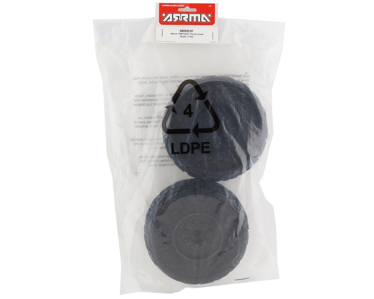 Arrma Pre-Mounted dBoots Tires (Black) (2) w/17mm Hex For Fireteam 6S BLX