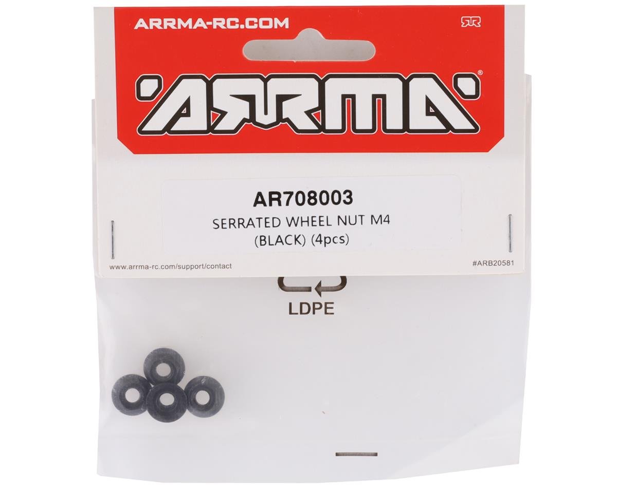 Arrma Serrated 4mm Flange Wheel Nut (4)