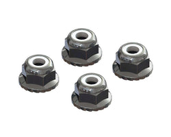 Arrma 4mm Nyloc Flanged M4 Locknut Set (Silver) (4)1/10 Big Rock, 1/8 INFRACTION
